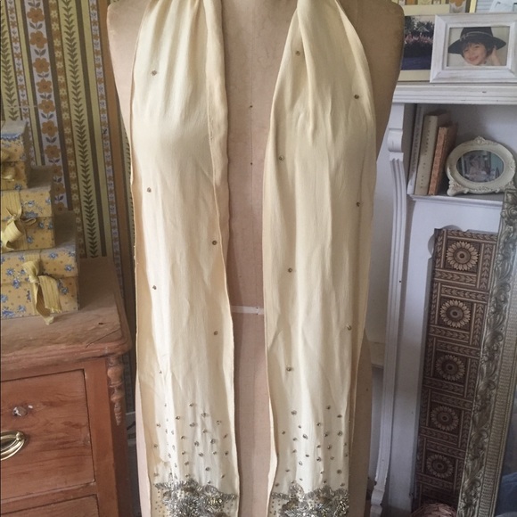 Silk Sequined Embellished Scarf - Picture 2 of 5